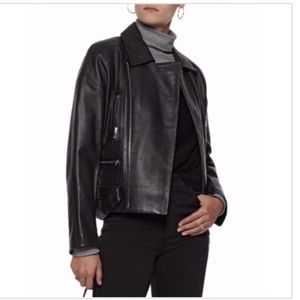Authentic IRO $1,660 Black Leather Jacket - 34